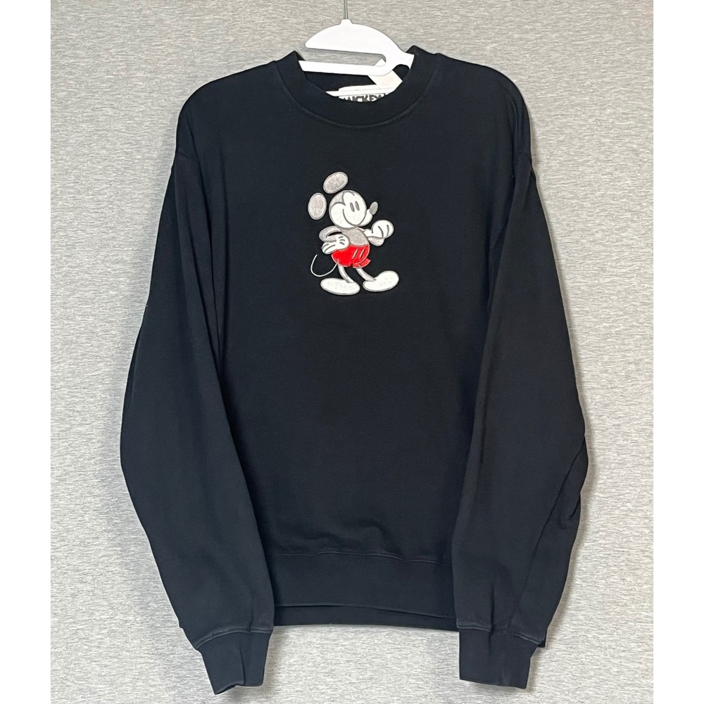Disney Mickey Mouse Genuine Mousewear Embroidered Sweatshirt Black Medium